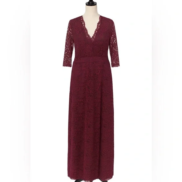 green emerald velvet dress Kiyonna Long Formal Maxi Dress main image 0